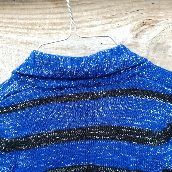 💖Dollhouse Open Front Shrug Sweater💖 Acrylic Blue/Black Sparkles - Picture 5 of 12